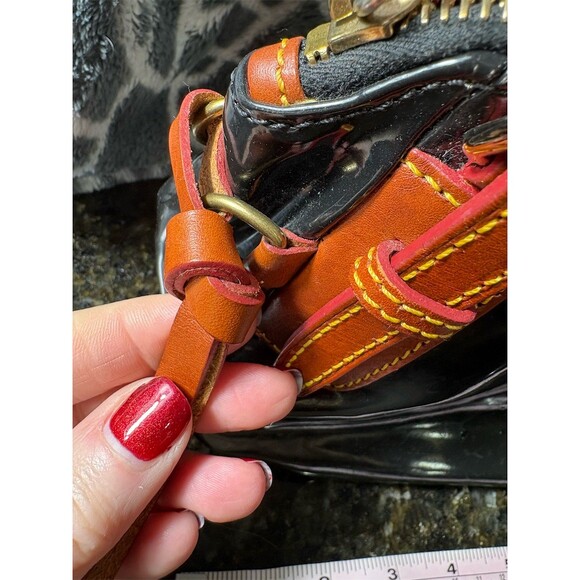 Dooney & Bourke Nina Shoulder Bag Purse Womens Small Black Red Lining - Picture 7 of 10